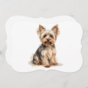 Yorkshire Terrier watercolor print Yorkie dog art Note Card