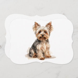 Yorkshire Terrier watercolor print Yorkie dog art  Note Card