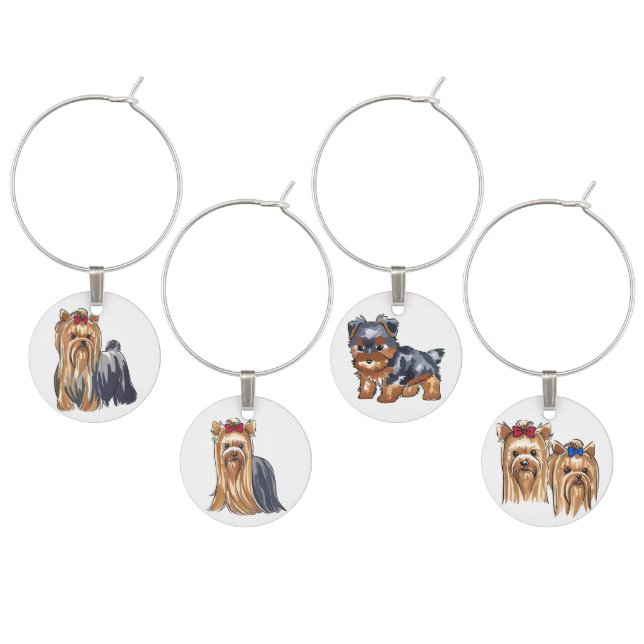 Yorkshire Terrier Wine Charm (Staggered)
