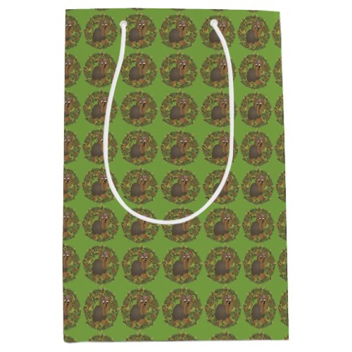 Yorkshire Terrier Wreath Medium Gift Bag