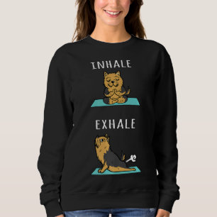 Yorkshire Terrier Yoga Inhale Exhale Funny Dog Gif Sweatshirt