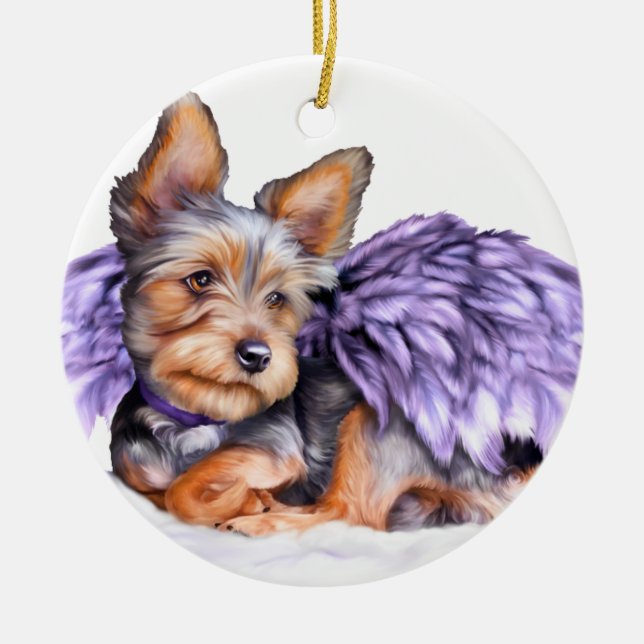 Yorkshire Terrier Yorkie Angel Ornament (Front)