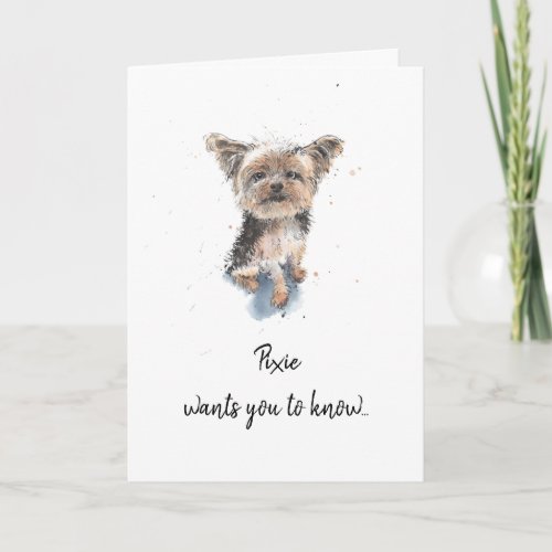 Yorkshire Terrier Yorkie customized Mothers day Card