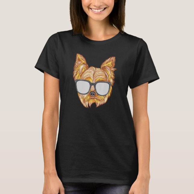 Yorkshire Terrier Yorkie Dog Sunglasses T-Shirt (Front)
