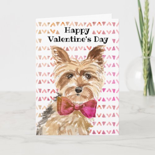 Yorkshire Terrier Yorkie Dog Valentines Day Card