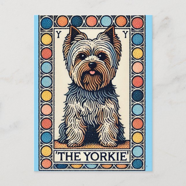 yorkshire terrier yorkie                           holiday postcard (Front)