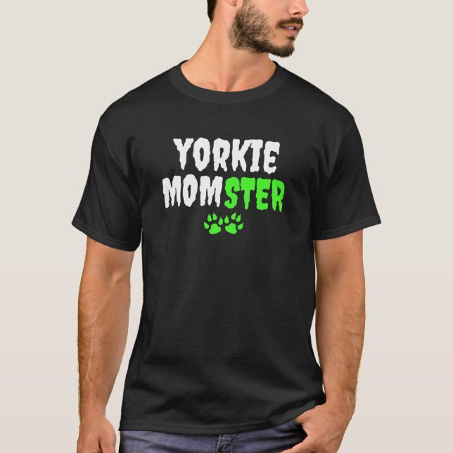 Yorkshire Terrier Yorkie Mom Momster Halloween T-Shirt (Front)