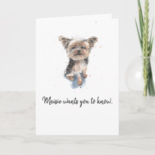 Yorkshire Terrier Yorkie personalized fathers day Card