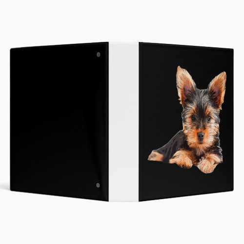 Yorkshire terrier Yorkie Puppy Dog 3 Ring Binder