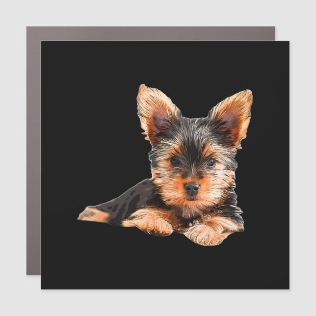 Yorkshire terrier Yorkie Puppy Dog Car Magnet (Front)