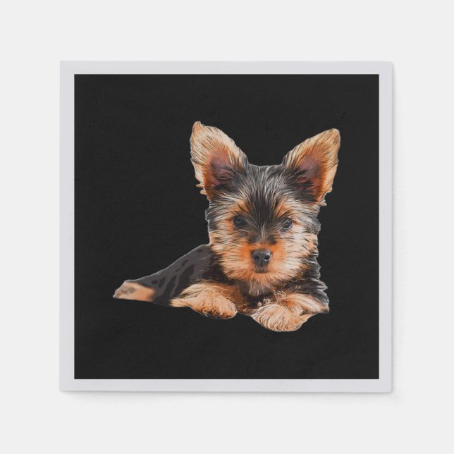 Yorkshire terrier Yorkie Puppy Dog Napkins (Front)
