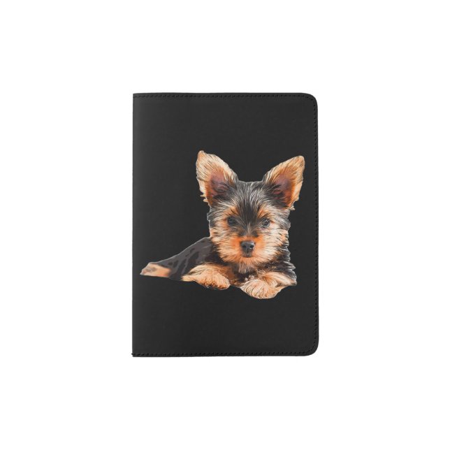 Yorkshire terrier Yorkie Puppy Dog Passport Holder (Front)