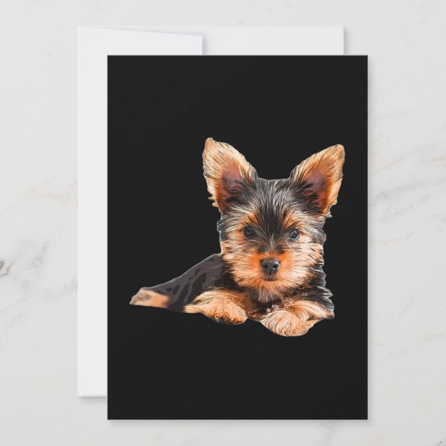 Yorkshire terrier Yorkie Puppy Dog Thank You Card (Front)