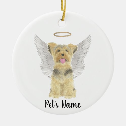 Yorkshire Terrier Yorkie Sympathy Memorial Ceramic Ornament