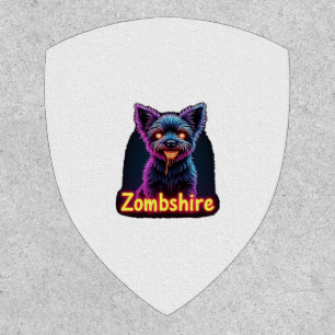 Yorkshire Terrier Yorkie Zombie Dog Halloween Over Patch