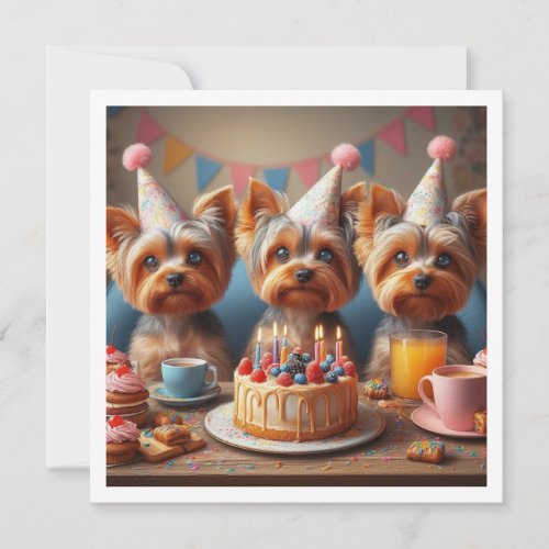 Yorkshire terrier Yorkshire birthday Invitation