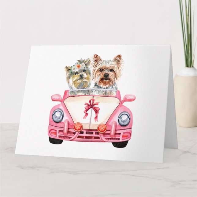 Yorkshire Terrier's Wedding Design Card (Front)