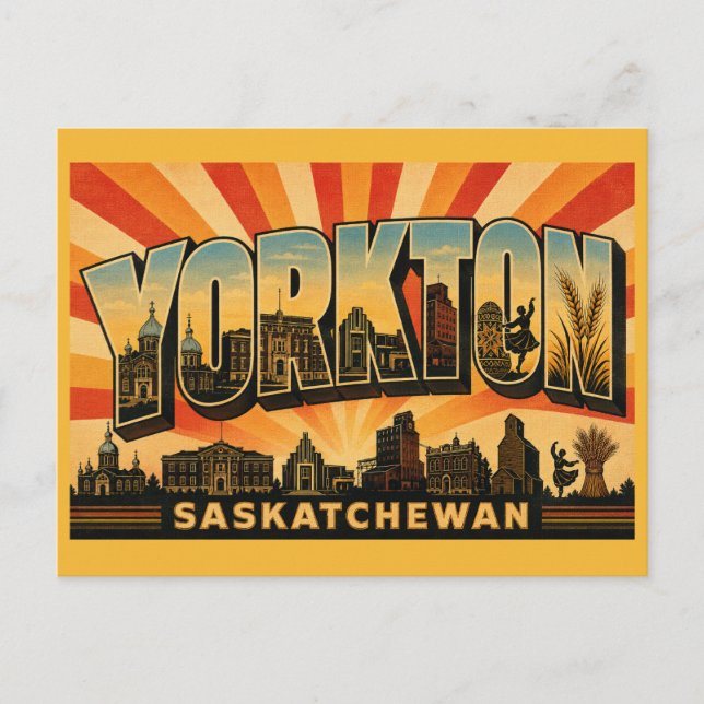 Yorkton Saskatchewan Ukrainian Heart Postcard (Front)
