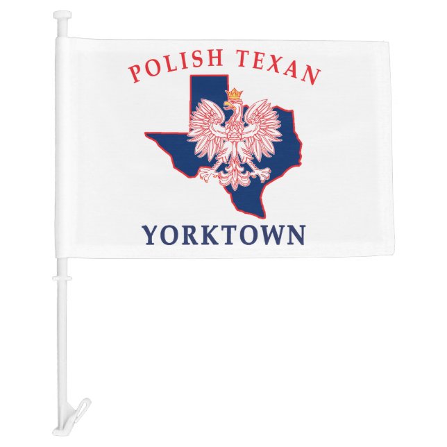 Yorktown Polish Texan Car Flag (Front)