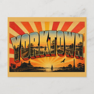 Yorktown VA River Waterfront Historic Town Art Postcard