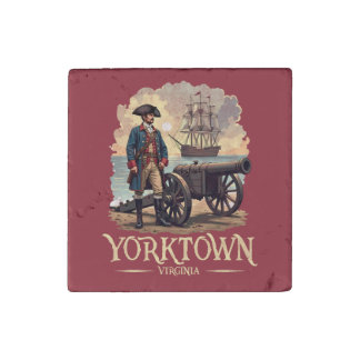 Yorktown Virginia Colonial Soldier Vintage Stone Magnet