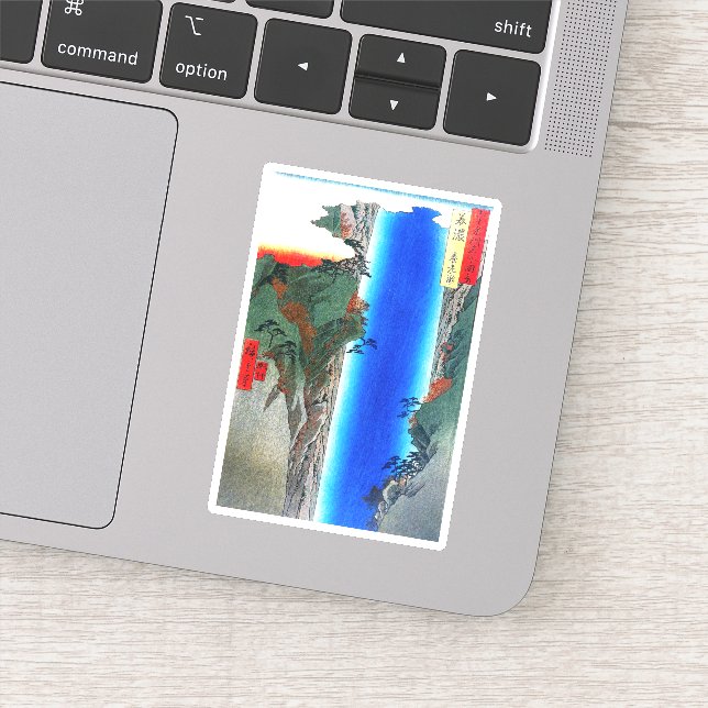 Yoro Waterfall in Mino Province Sticker (Detail)