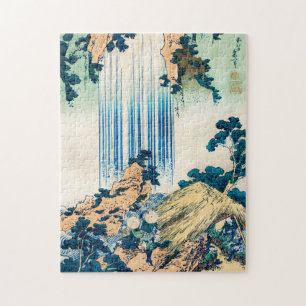 Yoro Waterfall Mino Province by Katsushika Hokusai Jigsaw Puzzle