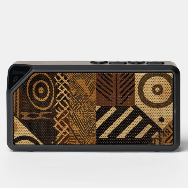 Yoruba African designs in earth tones Bluetooth Speaker (Front)