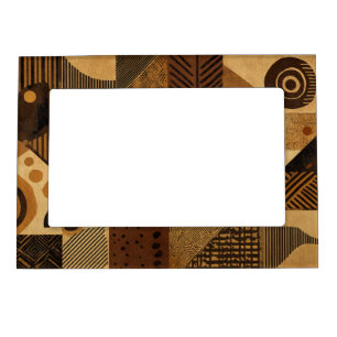 Yoruba African designs in earth tones Magnetic Frame