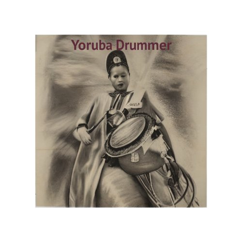 Yoruba Drummer Wood Wall Art