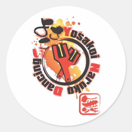 Yosakoi Naruko Dancing Classic Round Sticker