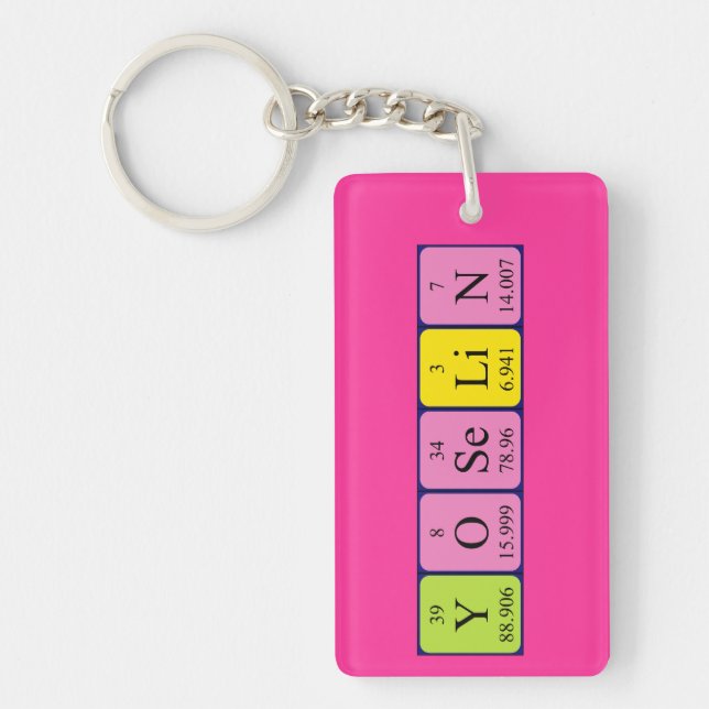 Yoselin periodic table name keyring (Front)