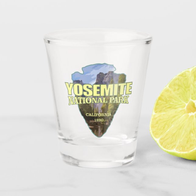 Yosemite (arrowhead) shot glass (Front)