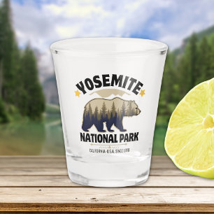 Yosemite Bear Forest Vintage Shot Glass
