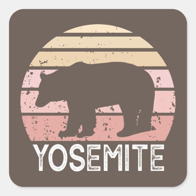 Yosemite Bear Square Sticker (Front)