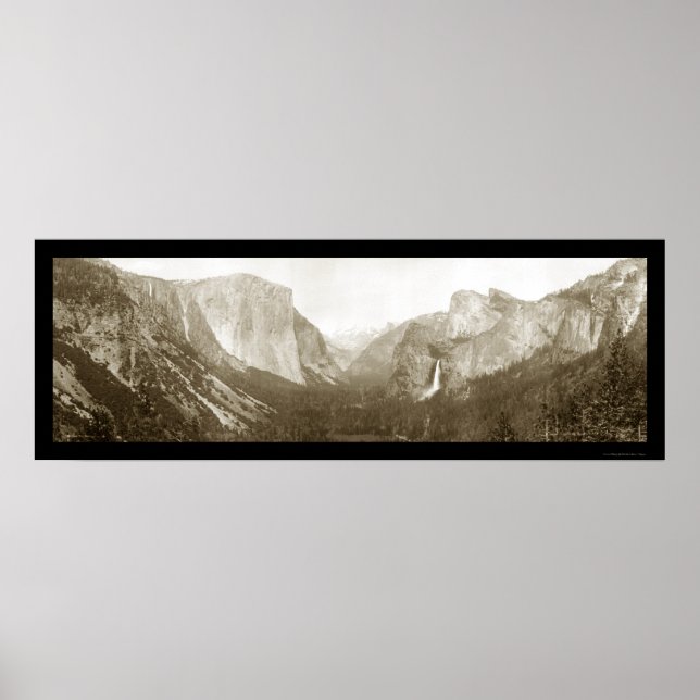 Yosemite Birdseye Photo 1915 Poster (Front)