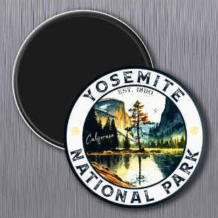 Yosemite California mountain vintage watercolor Magnet