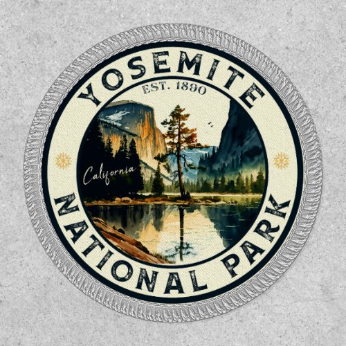 Yosemite California mountain vintage watercolor Patch