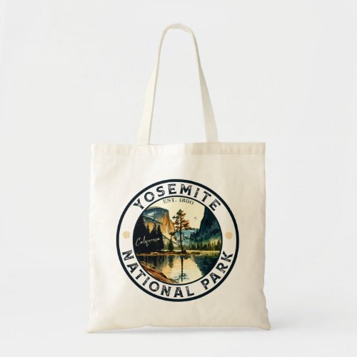 Yosemite California mountain vintage watercolor Tote Bag