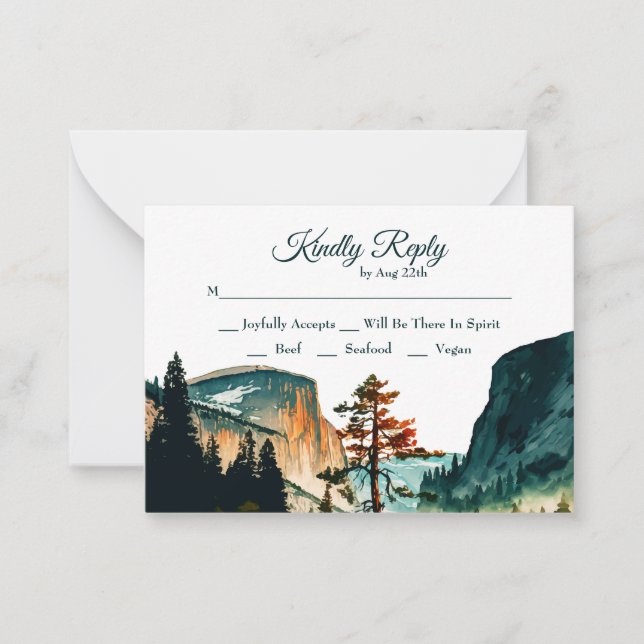 Yosemite California Nature - RSVP Wedding Insert Note Card (Front)