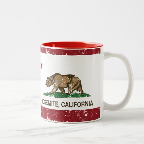 Yosemite California Republic Distressed Two_Tone Coffee Mug