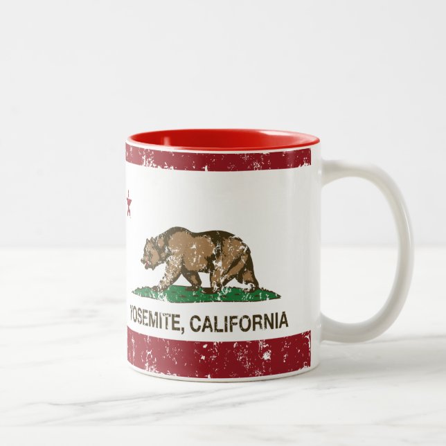 Yosemite California Republic Distressed Two-Tone Coffee Mug (Right)