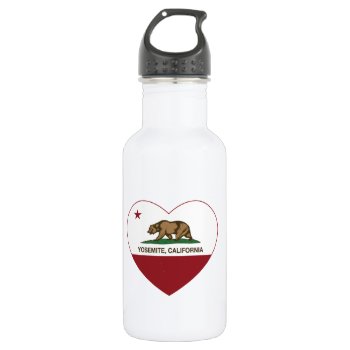 Yosemite California Republic Heart Stainless Steel Water Bottle by LgTshirts at Zazzle