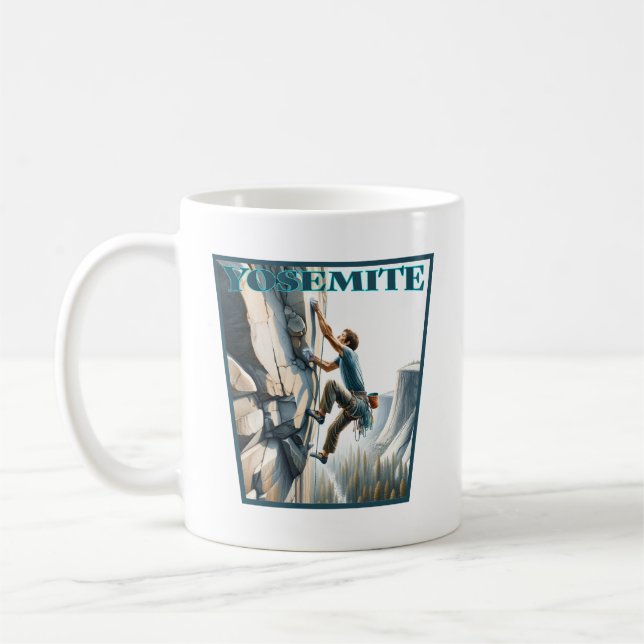 Yosemite California Rock Climbing Coffee Mug (Left)