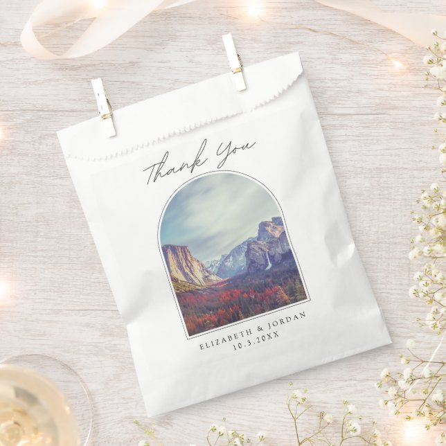 Yosemite California Wedding Favor Thank You Photo Bag (Clipped)