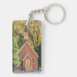 Yosemite Chapel In Autumn Keychain