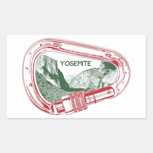 Yosemite Climbing Carabiner Rectangular Sticker