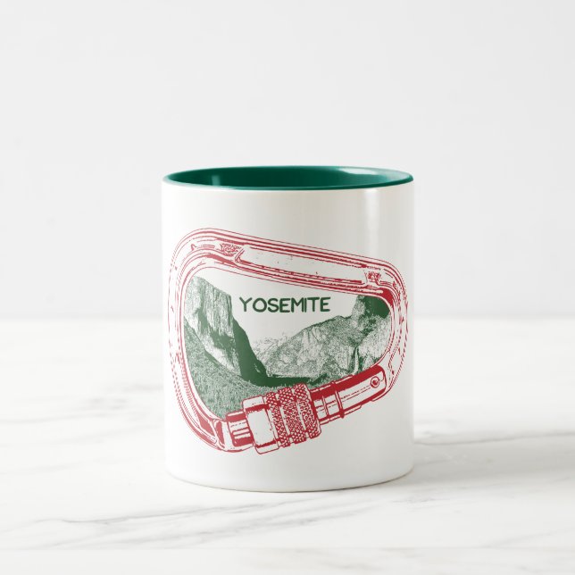 Yosemite Climbing Carabiner Two-Tone Coffee Mug (Center)