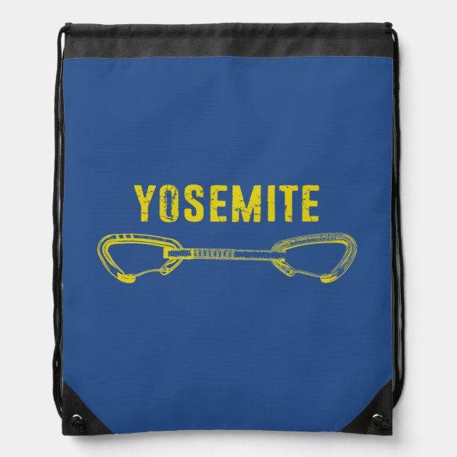 Yosemite Climbing Quickdraw Drawstring Bag (Front)