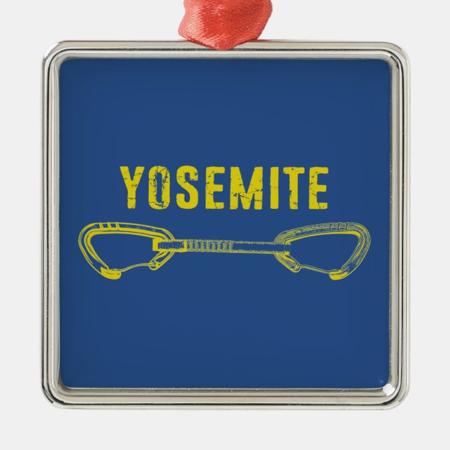 Yosemite Climbing Quickdraw Metal Ornament (Front)